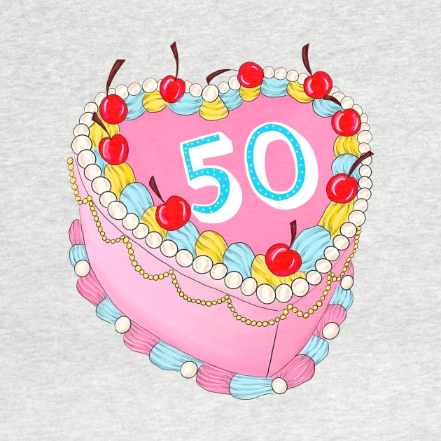 50th Birthday cake by Poppy and Mabel